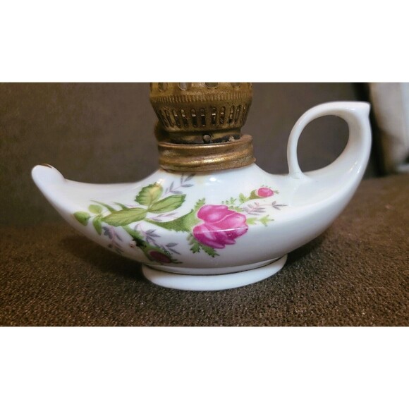 VTG Porcelain Oil Finger Lamp, Japan Miniature "Genie" Style lanterns MCM 1960s - Picture 5 of 10